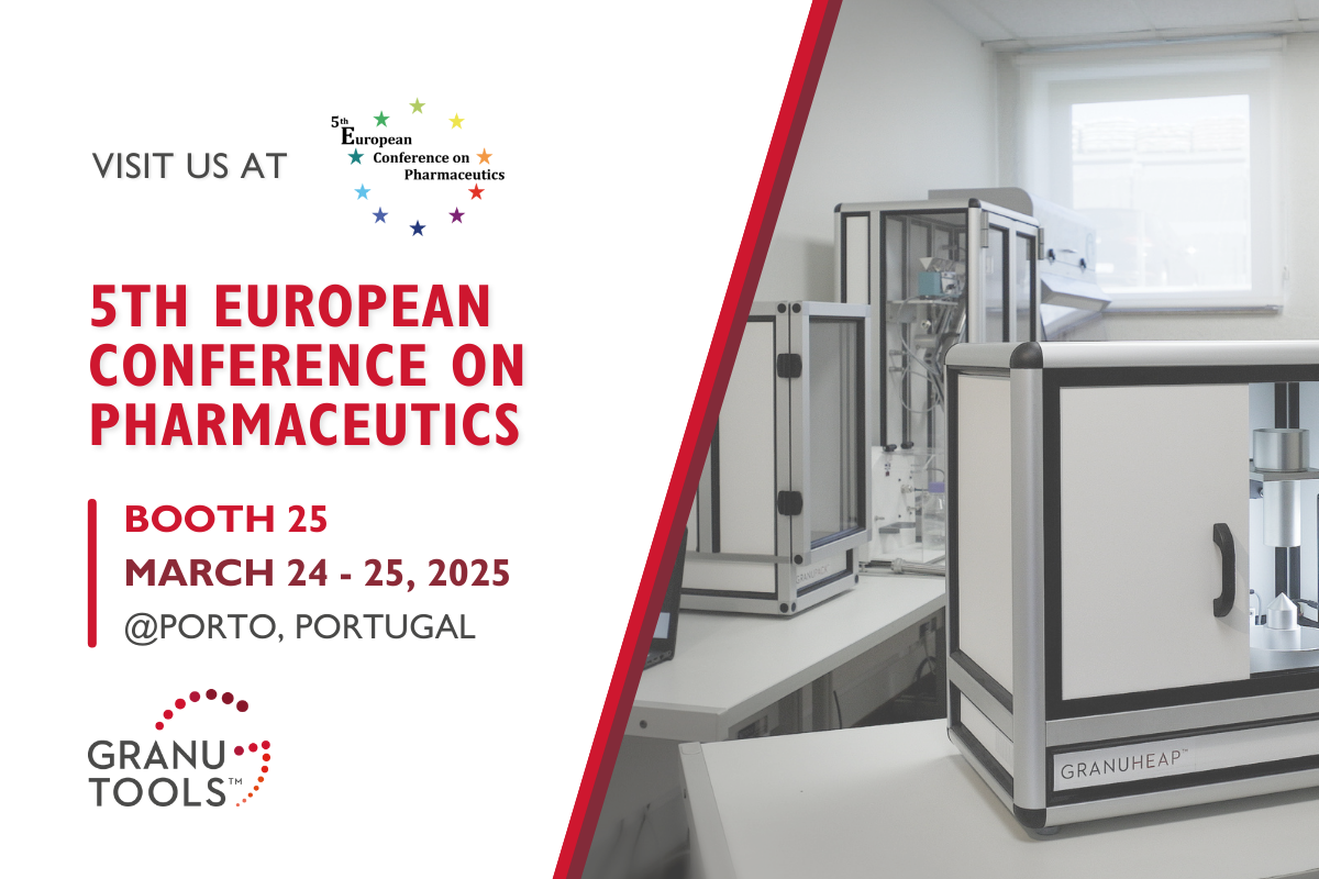 banner of Granutools to share that Granutools will attend the 5th European Conference on Pharmaceutics from March 24-25 in Porto, Portugal